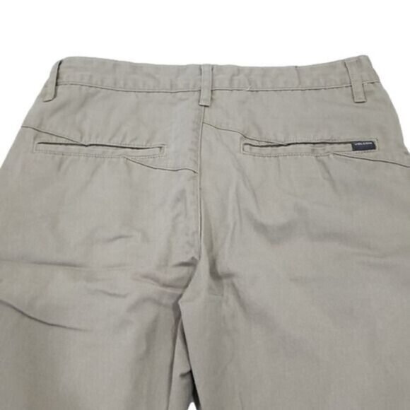Volcom Mens 30 Shorts Flat Front Khaki Chino 10" Inseam, 30 - Picture 4 of 7